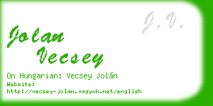 jolan vecsey business card