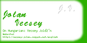 jolan vecsey business card